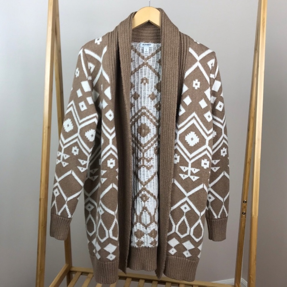 Old Navy • Heavy Knit Fair Isle Open Cardigan L